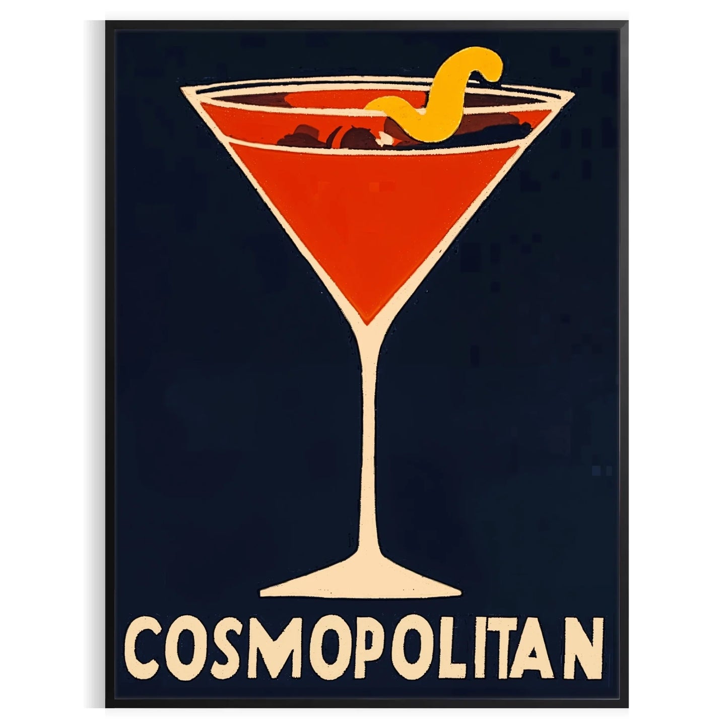 space vibrant Cosmopolitan Cocktail poster stunning blend orange gray hues splash style room essence chic sophistication sizes A4 cm A0