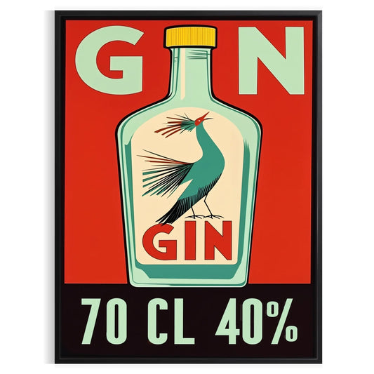space vibrant Gin Cocktail Poster bold blend orange red hues spirit mixology enthusiasts modern décor lovers style preferences