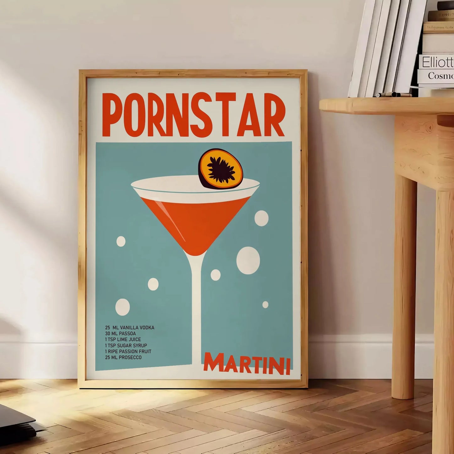 space stunning pornstar martini cocktail poster vibrant green rich brown tones sophisticated touch enthusiasts home decorators various print sizes A4 cm A0