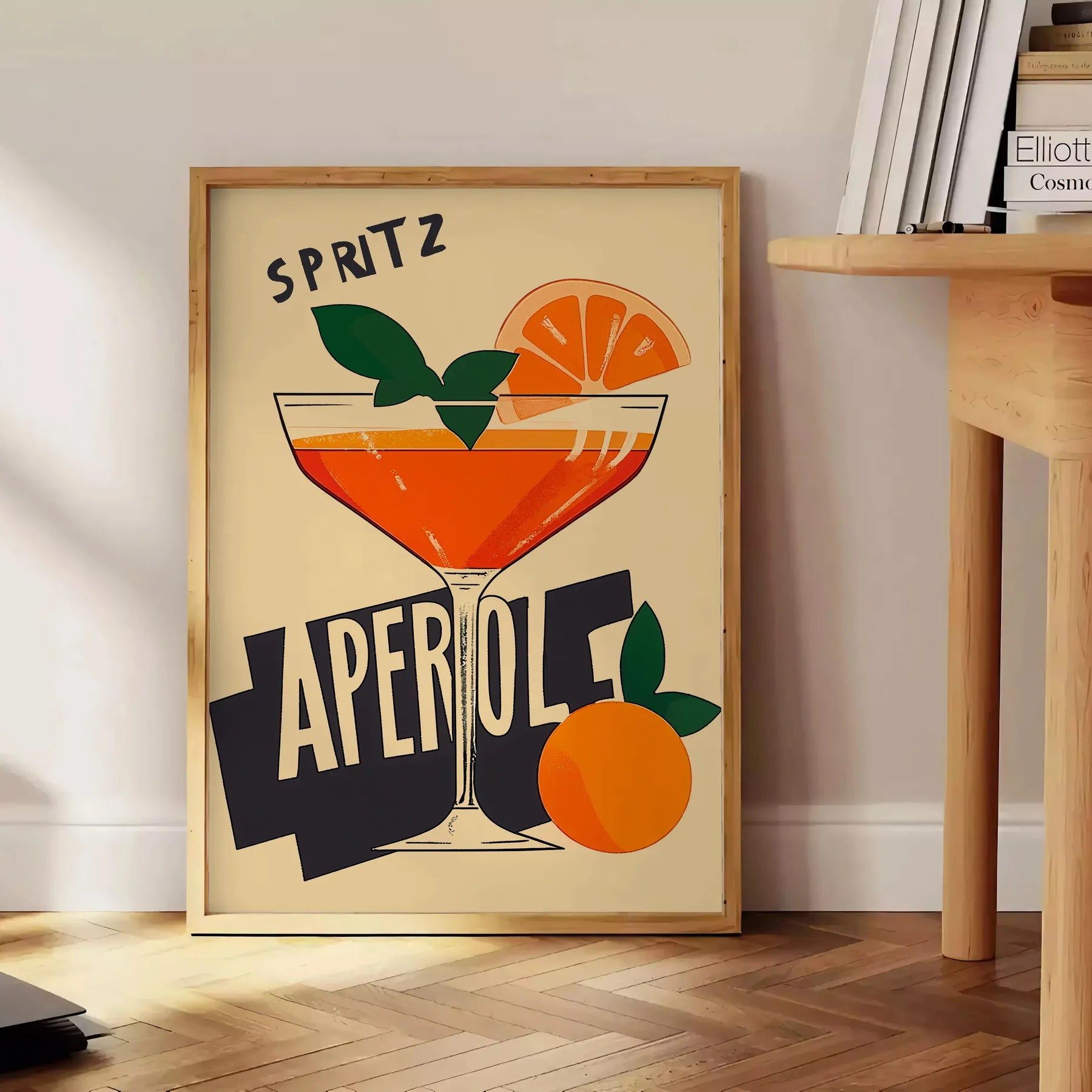 space vibrant Aperol 2 Cocktail poster orange brown hues essence perfect mix enthusiasts art lovers decor standout piece available