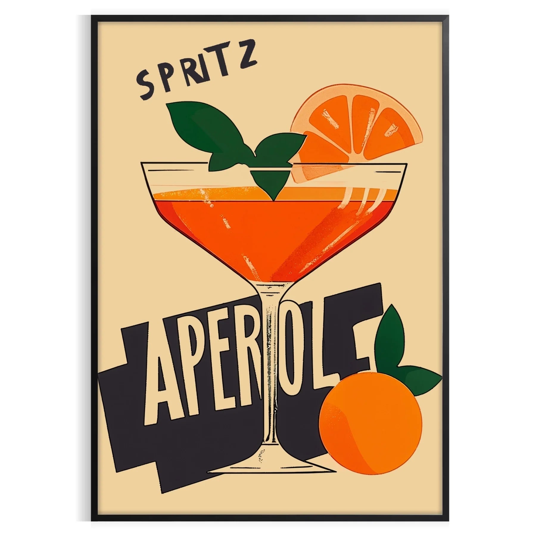space vibrant Aperol 2 Cocktail poster orange brown hues essence perfect mix enthusiasts art lovers decor standout piece available